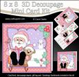 8x8 Xmas Sledging Santa Mini Kit 3D Decoupage