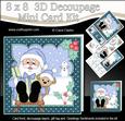 8x8 Xmas Sledging Santa Mini Kit 3D Decoupage