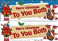 Lge Dl Xmas to You Both Rudolph Signpost Easicut 3D Dec