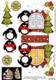 3D Penguins Xmas Window Treat Holder Christmas Decoration