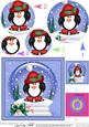 Xmas Penguin Snowglobe Circle Pyramage Topper