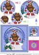 Xmas Rudolph Snowglobe Circle Pyramage Topper