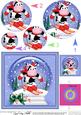 Xmas Milly Moo Cow Snowglobe Circle Pyramage Topper