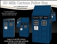 3D Police Box Milk Carton Treat Boxes