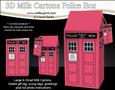 3D Police Box Milk Carton Treat Boxes