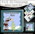 8x8 Christmas Mum Little Hoot Owl 3D Decoupage