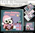 8x8 Christmas Poppy Little Hoot Owl 3D Decoupage