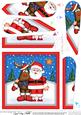 Xmas Santa & Rudolph Fan Pyramage Topper