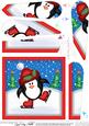 Xmas Skating Penguin Fan Pyramage Topper