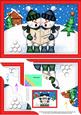 A5 Xmas Carol Singing Snowmen Scallop Corner Side Stacker