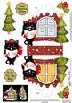 3D Cute Cat Xmas Window Treat Holder Christmas Decoration