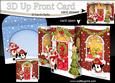 3D Christmas Rudolphs Snowball Fight Up Front Card Decoupage