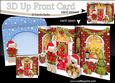 3D Xmas Livvy Bear Up Front Card Decoupage