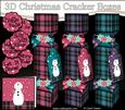 3D Snowman Tartan Christmas Cracker Boxes