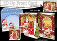 3D Xmas Livvy Bear Up Front Card Decoupage