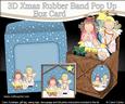 3D Angel's Visit Nativity Rubber Band Xmas Pop Up Box Card
