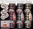 3D Little Bobbin Robin Tartan Christmas Cracker Boxes