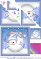 Xmas Oops Penguin Snowball Scallop Corner Topper