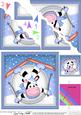 Xmas Oops Milly Moo Cow Snowball Scallop Corner Topper