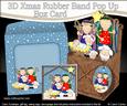 3D Shepherds Visit Nativity Rubber Band Xmas Pop Up Box Card