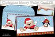 Christmas Livvy Bear & Penguin Money or Gift Wallet Card Kit