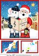 8 x 8 Santa & Elephant Merry Carollers Scalloped Topper