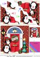 Cute Penguins Christmas Door Wavy Corner Side Stacker