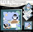 8x8 Xmas Pip Penguin Stocking Kit 3D Decoupage