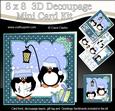 8x8 Xmas Carol Singing Pip Penguin Kit 3D Decoupage