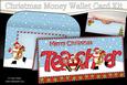 Xmas Teacher Rudolph Money or Gift Wallet Card Kit