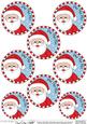 Santa Round Christmas Gift Tags