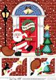 8 x 8 Santa Christmas Door Scalloped Topper