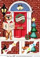 8 x 8 Meerkat Christmas Door Scalloped Topper