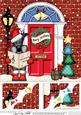 8 x 8 Scottie Dog Christmas Door Scalloped Topper