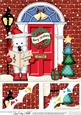 8 x 8 Westie Dog Christmas Door Scalloped Topper