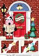 8 x 8 Milly Moo Cow Christmas Door Scalloped Topper