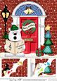 8 x 8 Ben Polar Bear Christmas Door Scalloped Topper