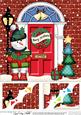 8 x 8 Snowman Christmas Door Scalloped Topper