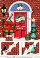 8 x 8 Rudolph Christmas Door Scalloped Topper