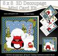8x8 Xmas Pip Penguin Mini Kit 3D Decoupage