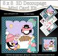 8x8 Xmas Pip Penguin Stocking Mini Kit 3D Decoupage