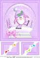 8 x 8 Xmas Penguin Snowglobe Scalloped Corner