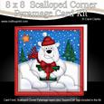 8 x 8 Xmas Ben Polar Bear Card Scalloped Corner Kit