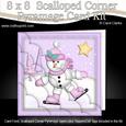 8 x 8 Xmas Snowman Card Scalloped Corner Kit