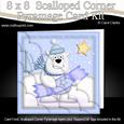 8 x 8 Xmas Ben Polar Bear Card Scalloped Corner Kit