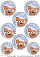 Xmas Rusty Dog Round Christmas Gift Tags