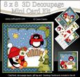 8x8 Xmas Pip Penguin's Stocking Mini Kit 3D Decoupage