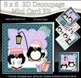 8x8 Xmas Carol Singing Pip Penguin Mini Kit 3D Decoupage