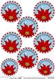 Xmas Poinsettia Round Christmas Gift Tags