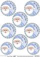 Xmas Santa Round Christmas Gift Tags